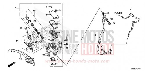 MAITRE-CYLINDRE FREIN AV. VFR1200XDG de 2016